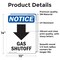 Signmission Gas Shutoff (Down Arrow) Sign With Symbol, 10 in W x Rectangle, Vinyl Decal OS-2PACK-NS-D-1014-V-13023 - alternate 6